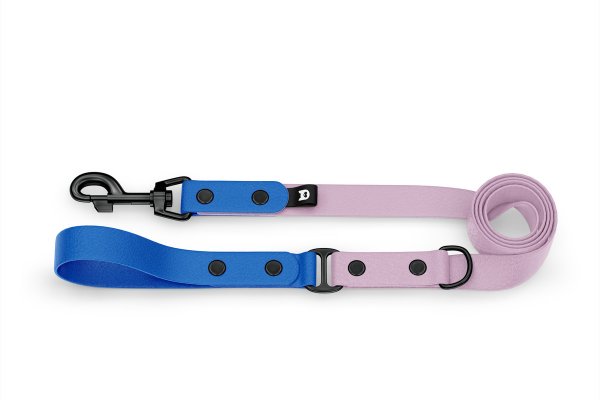 Dog Leash Duo: Blue & Lilac with Black components