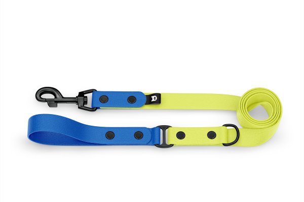 Dog Leash Duo: Blue & Neon yellow with Black components