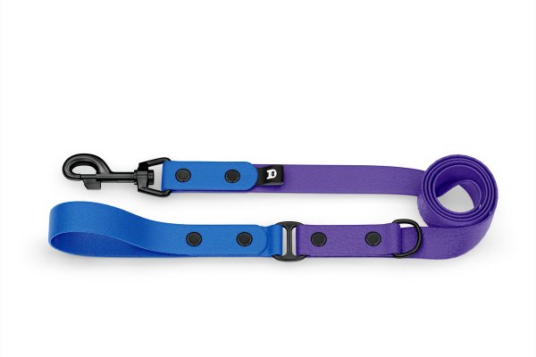 Dog Leash Duo: Blue & Purple with Black components