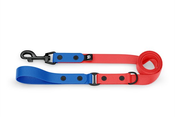 Dog Leash Duo: Blue & Red with Black components