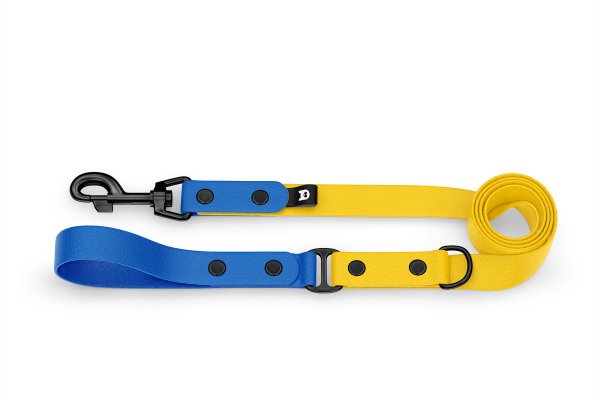 Dog Leash Duo: Blue & Yellow with Black components