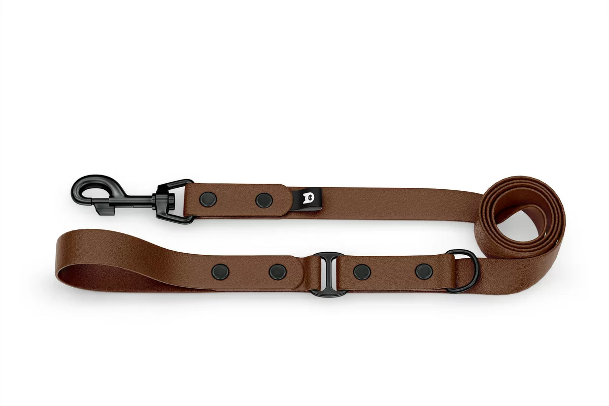 Dog Leash Duo: Dark brown & Dark brown with Black components