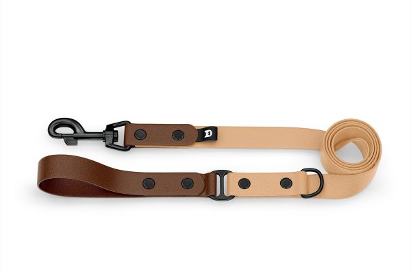 Dog Leash Duo: Dark brown & Light brown with Black components