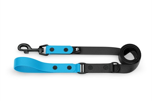 Dog Leash Duo: Light blue & Black with Black components