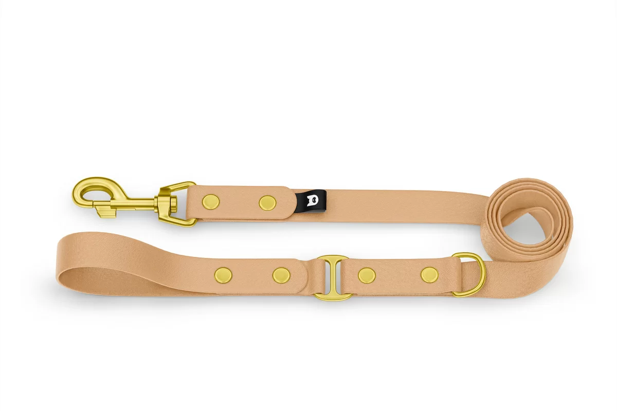 Dog Leash Duo: Light brown & Light brown with Gold components