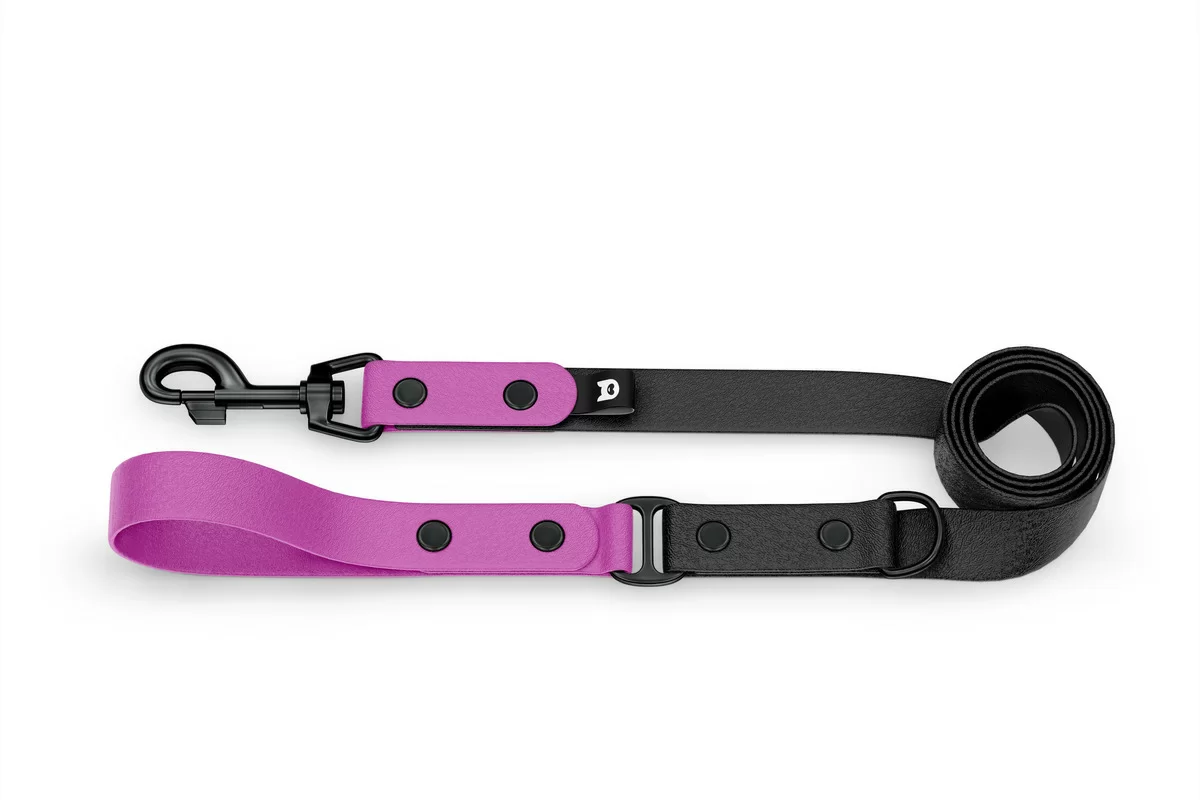 Dog Leash Duo: Light purple & Black with Black components
