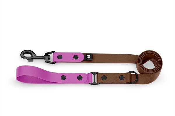 Dog Leash Duo: Light purple & Dark brown with Black components