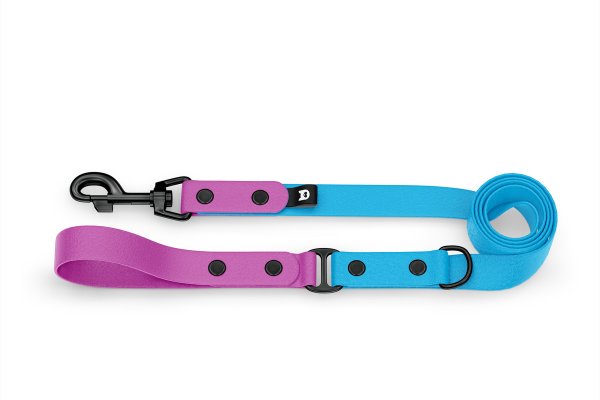 Dog Leash Duo: Light purple & Light blue with Black components