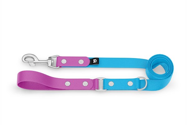 Dog Leash Duo: Light purple & Light blue with Silver components