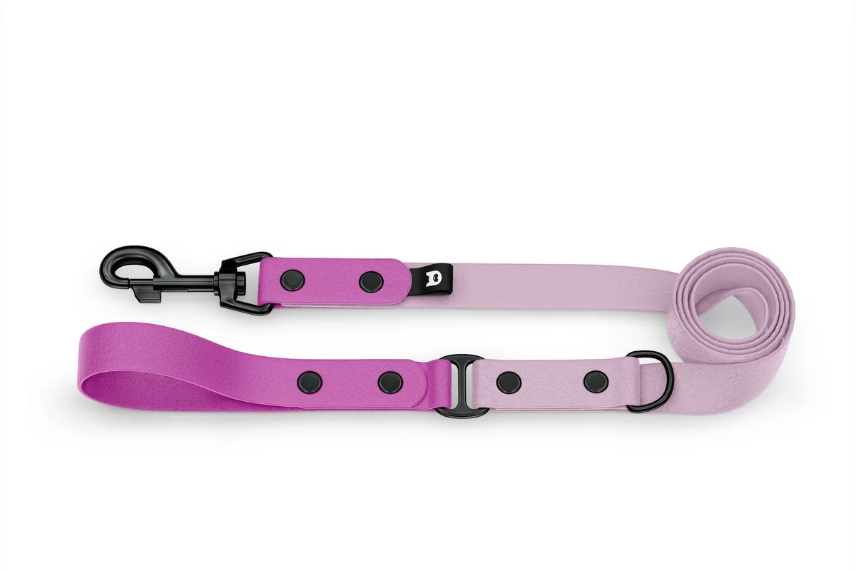 Dog Leash Duo: Light purple & Lilac with Black components