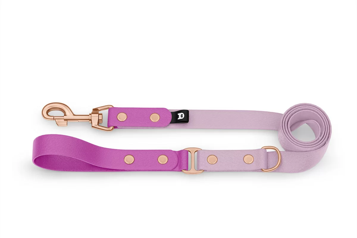 Dog Leash Duo: Light purple & Lilac with Rosegold components