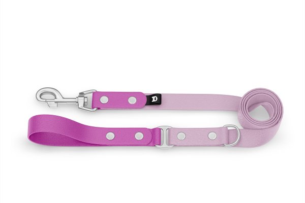 Dog Leash Duo: Light purple & Lilac with Silver components