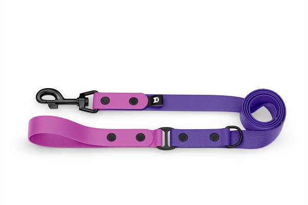 Dog Leash Duo: Light purple & Purple with Black components
