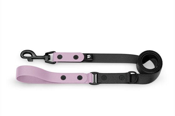 Dog Leash Duo: Lilac & Black with Black components