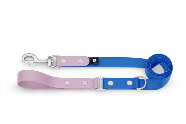 Dog Leash Duo: Lilac & Blue with Silver components