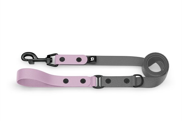 Dog Leash Duo: Lilac & Gray with Black components