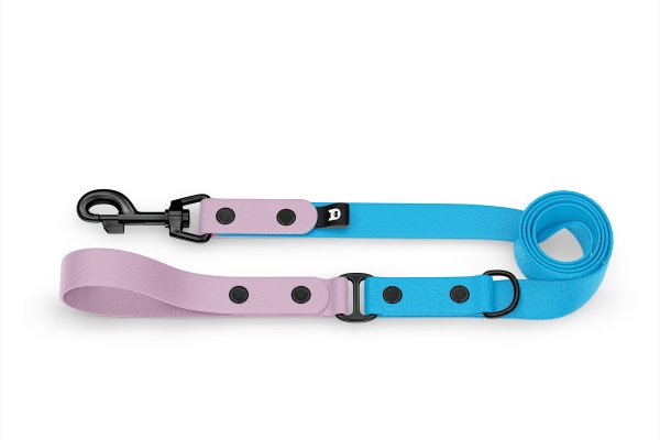 Dog Leash Duo: Lilac & Light blue with Black components