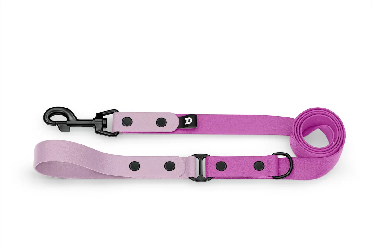 Dog Leash Duo: Lilac & Light purple with Black components