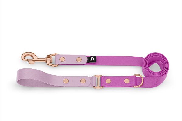 Dog Leash Duo: Lilac & Light purple with Rosegold components