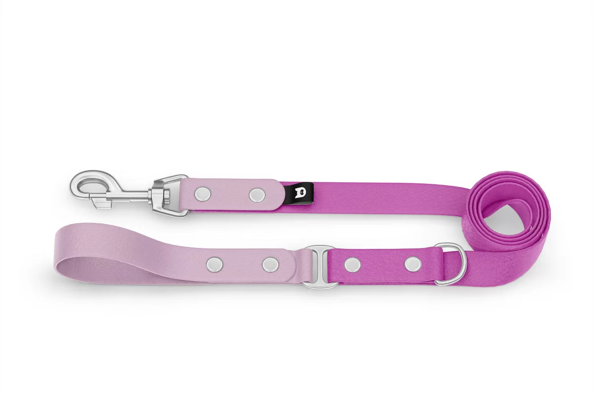 Dog Leash Duo: Lilac & Light purple with Silver components