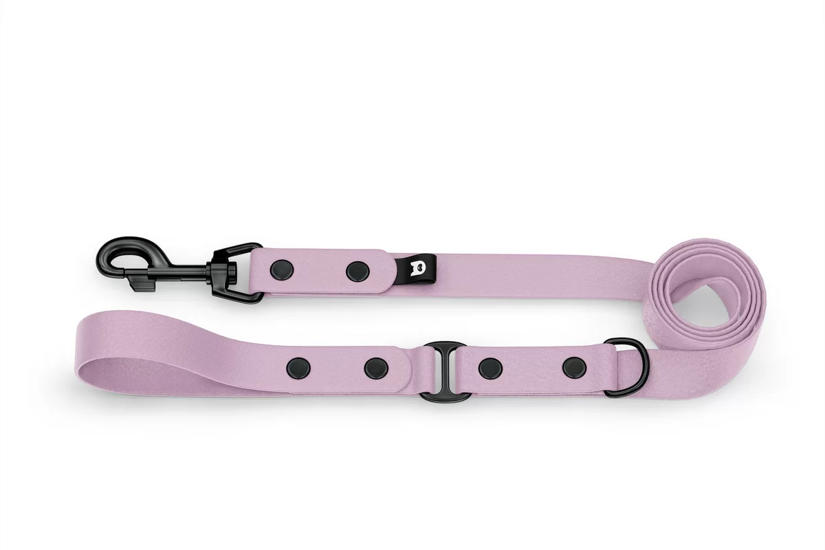 Dog Leash Duo: Lilac & Lilac with Black components