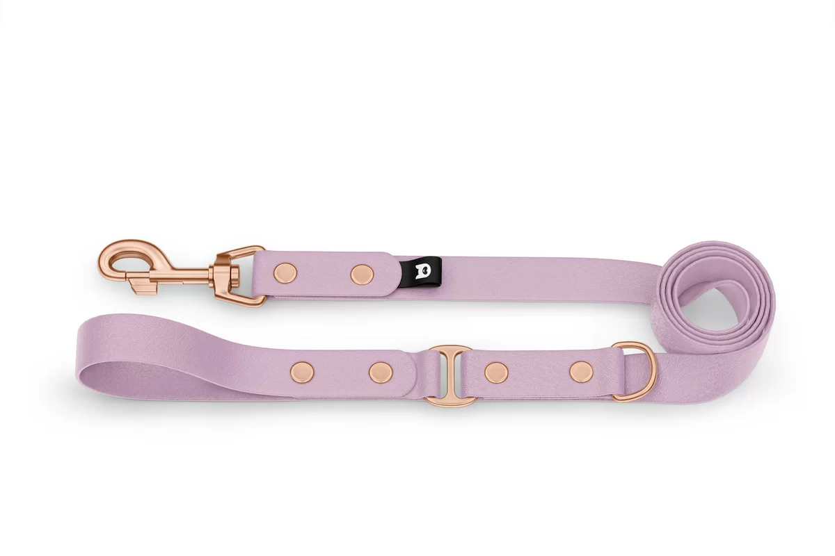 Dog Leash Duo: Lilac & Lilac with Rosegold components