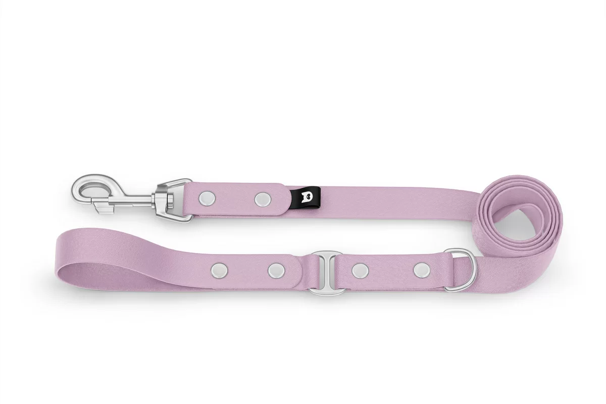 Dog Leash Duo: Lilac & Lilac with Silver components