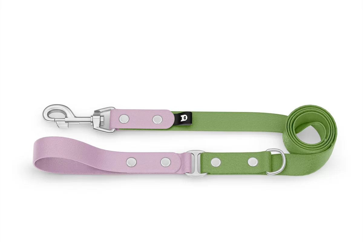 Dog Leash Duo: Lilac & Olive with Silver components