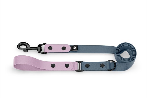 Dog Leash Duo: Lilac & Petrol with Black components