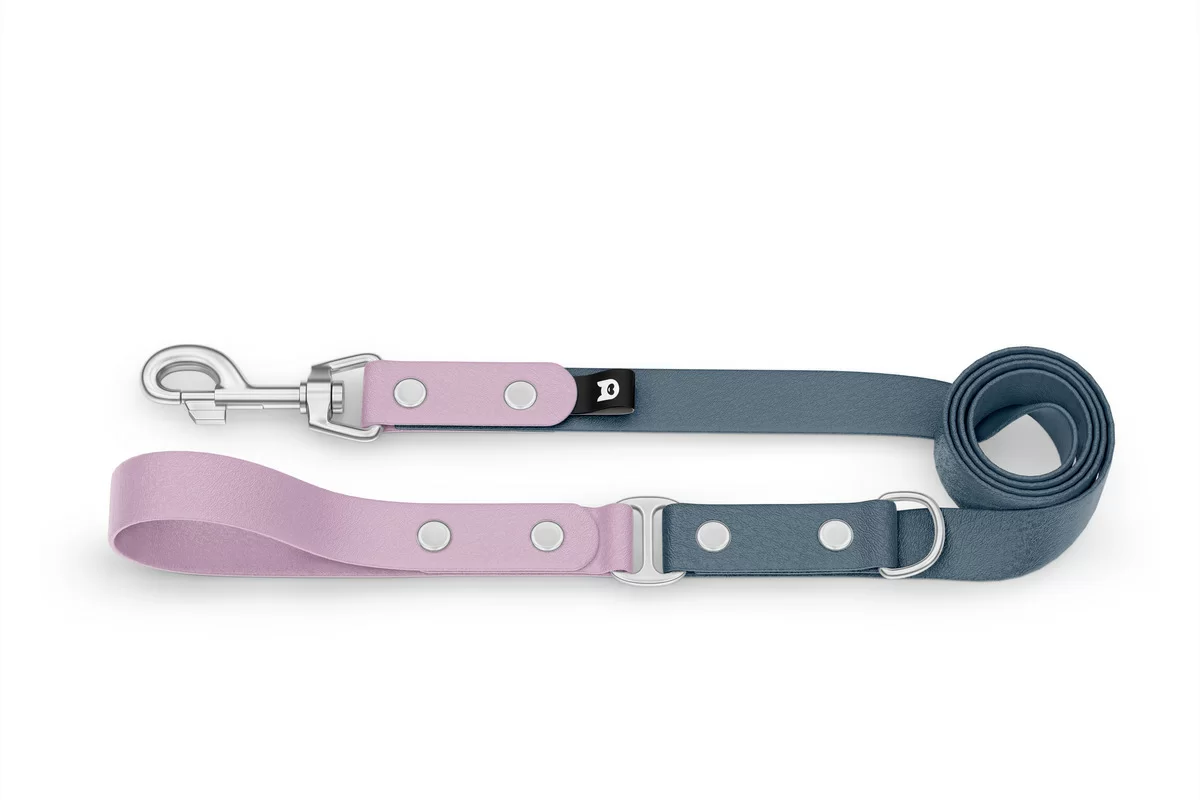 Dog Leash Duo: Lilac & Petrol with Silver components