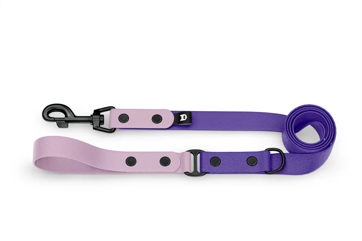 Dog Leash Duo: Lilac & Purpur with Black components
