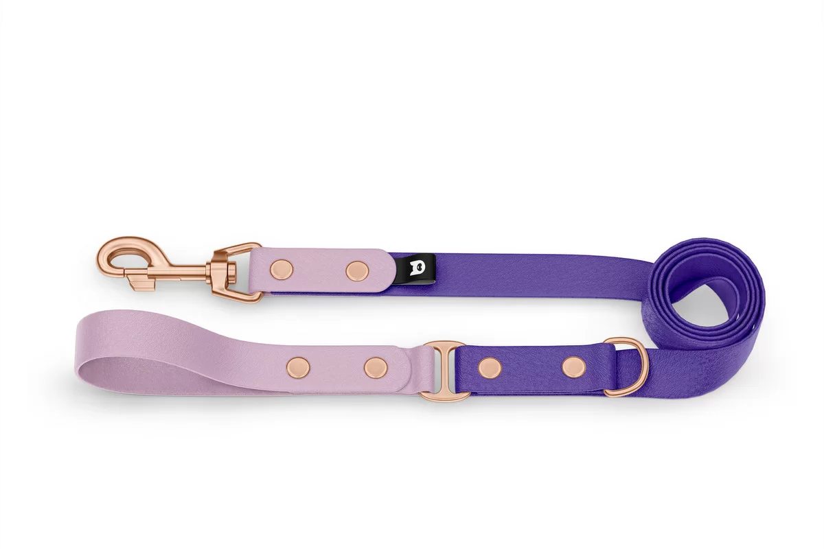 Dog Leash Duo: Lilac & Purpur with Rosegold components