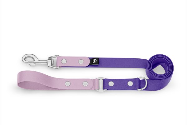 Dog Leash Duo: Lilac & Purpur with Silver components