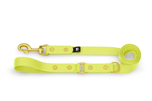 Dog Leash Duo: Neon yellow & Neon yellow with Gold components