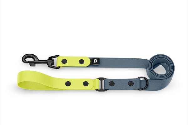 Dog Leash Duo: Neon yellow & Petrol with Black components