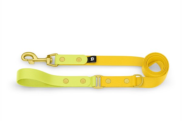 Dog Leash Duo: Neon yellow & Yellow with Gold components