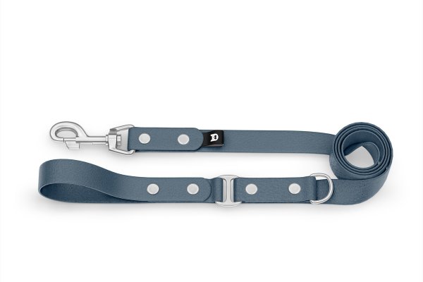 Dog Leash Duo: Petrol & Petrol with Silver components