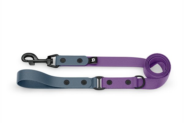 Dog Leash Duo: Petrol & Purpur with Black components