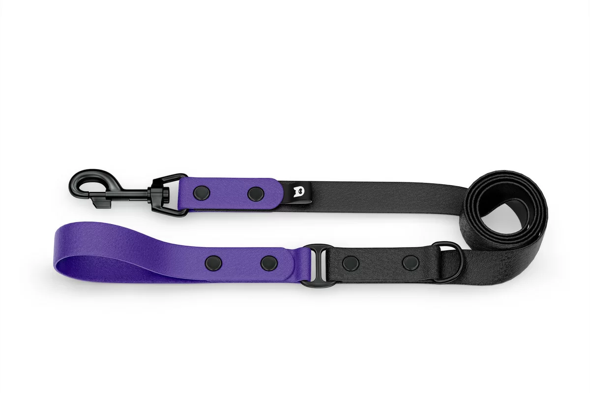 Dog Leash Duo: Purple & Black with Black components