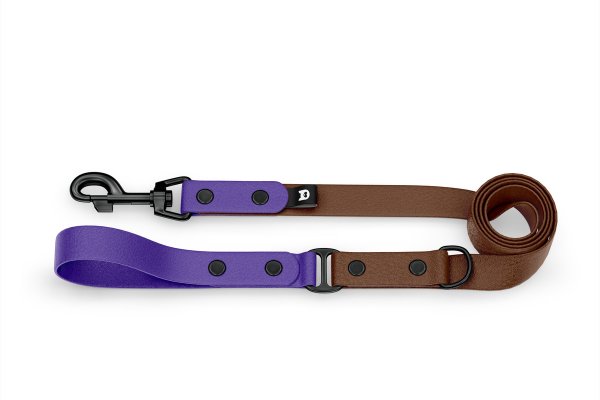 Dog Leash Duo: Purple & Dark brown with Black components