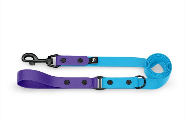 Dog Leash Duo: Purple & Light blue with Black components