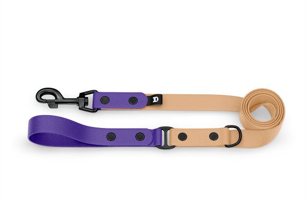 Dog Leash Duo: Purple & Light brown with Black components
