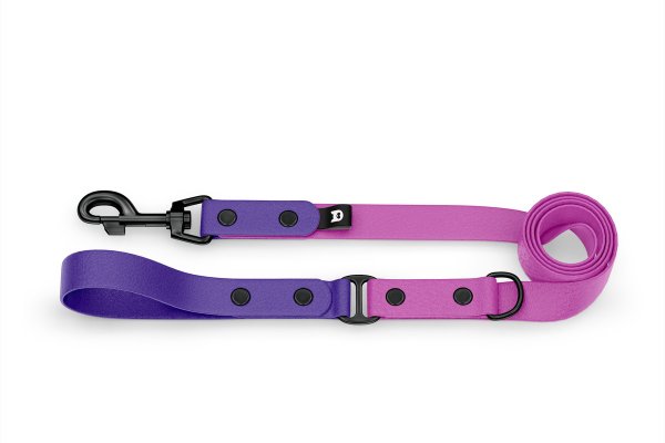 Dog Leash Duo: Purple & Light purple with Black components