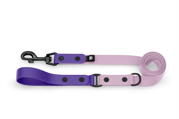 Dog Leash Duo: Purple & Lilac with Black components