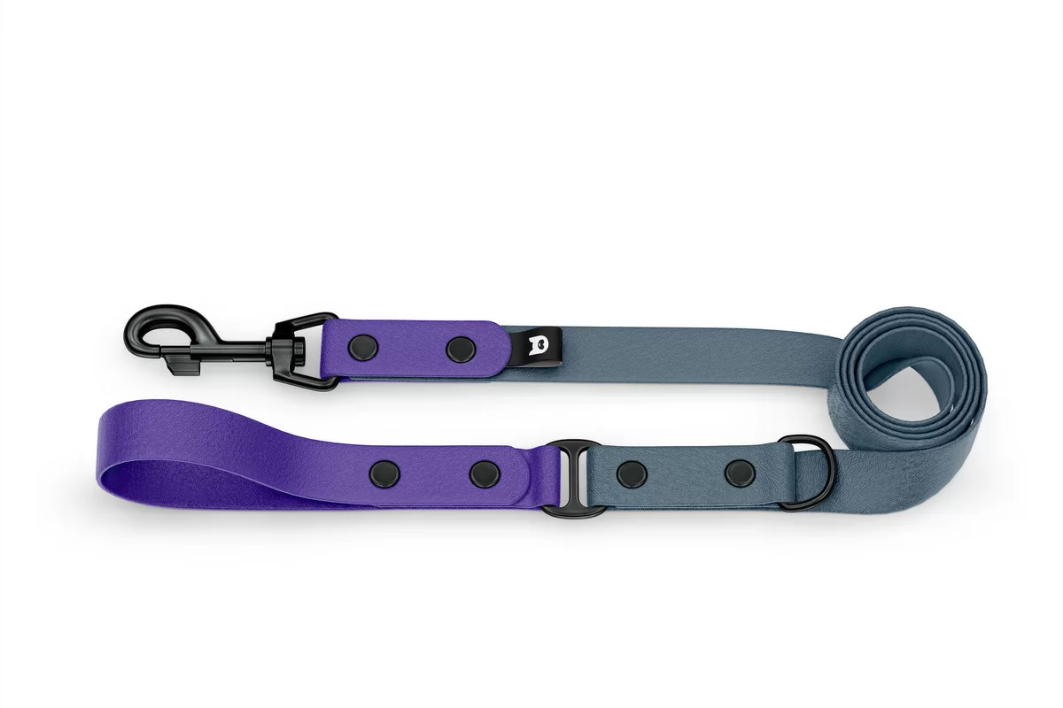 Dog Leash Duo: Purple & Petrol with Black components