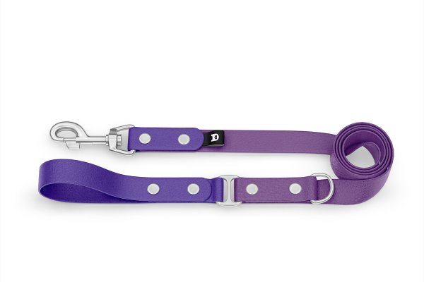 Dog Leash Duo: Purple & Purpur with Silver components