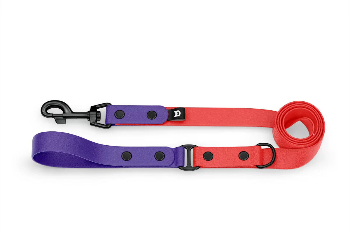 Dog Leash Duo: Purple & Red with Black components