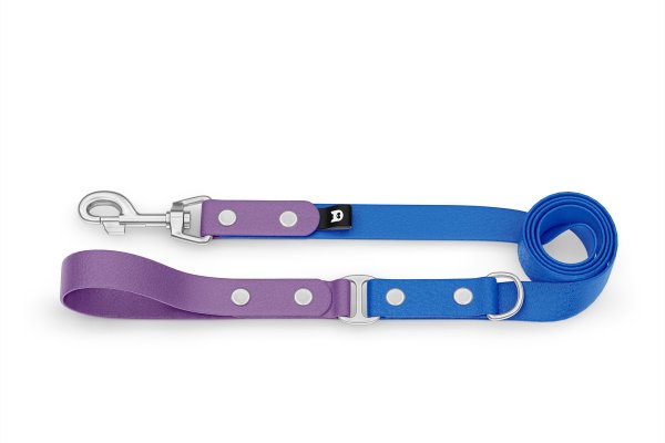 Dog Leash Duo: Purpur & Blue with Silver components