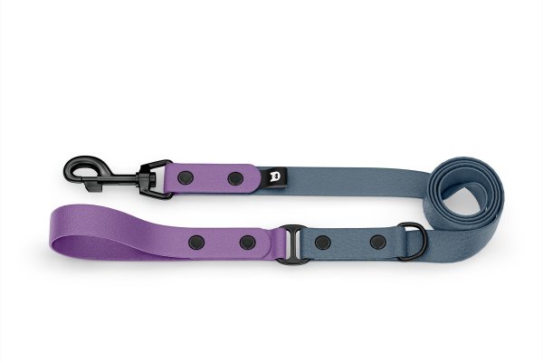 Dog Leash Duo: Purpur & Petrol with Black components