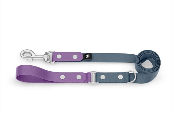 Dog Leash Duo: Purpur & Petrol with Silver components
